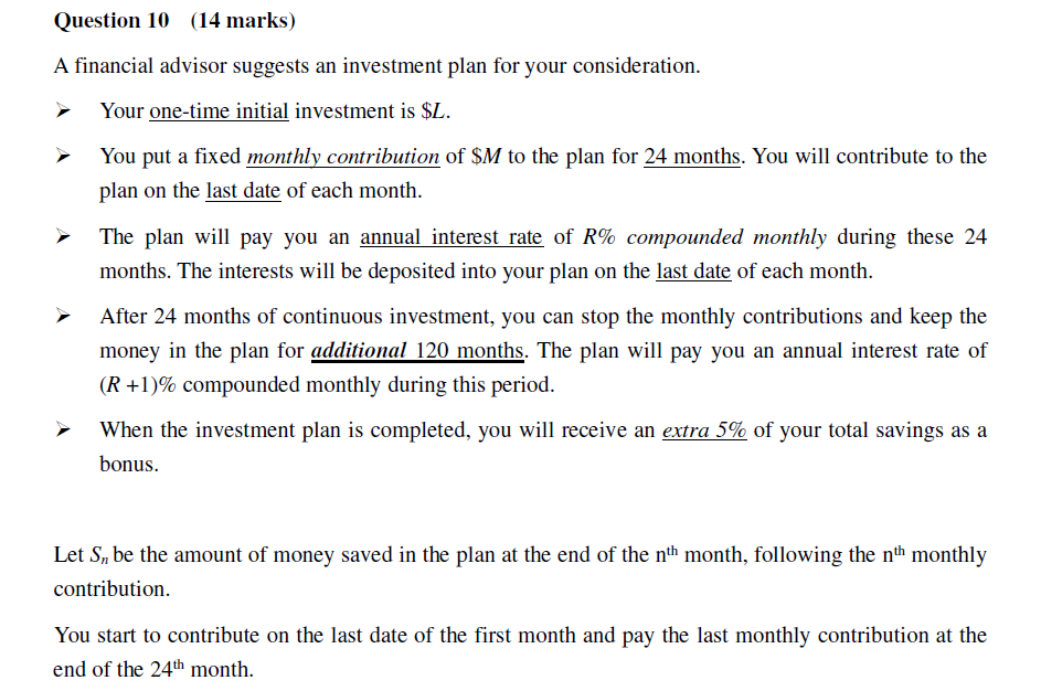 Question Scenario Has Been Provided Below This Are The Question 1 Given L 10000 M 1000 R 4 Find Your Sav 1