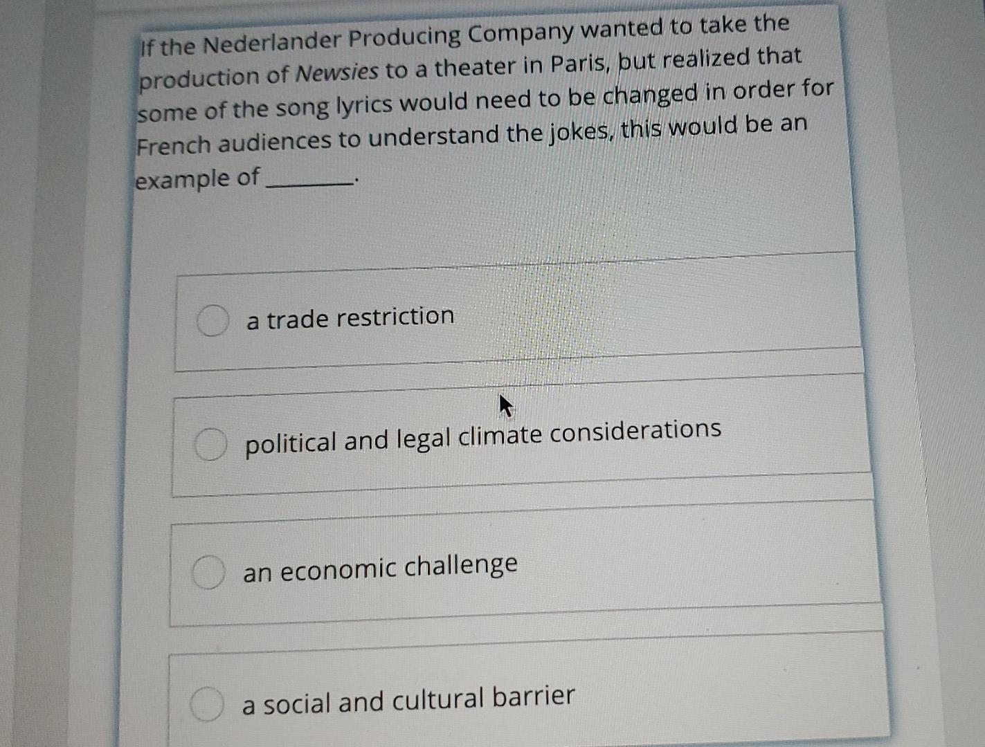 If The Nederlander Producing Company Wanted To Take The Production Of Newsies To A Theater In Paris But Realized That S 1