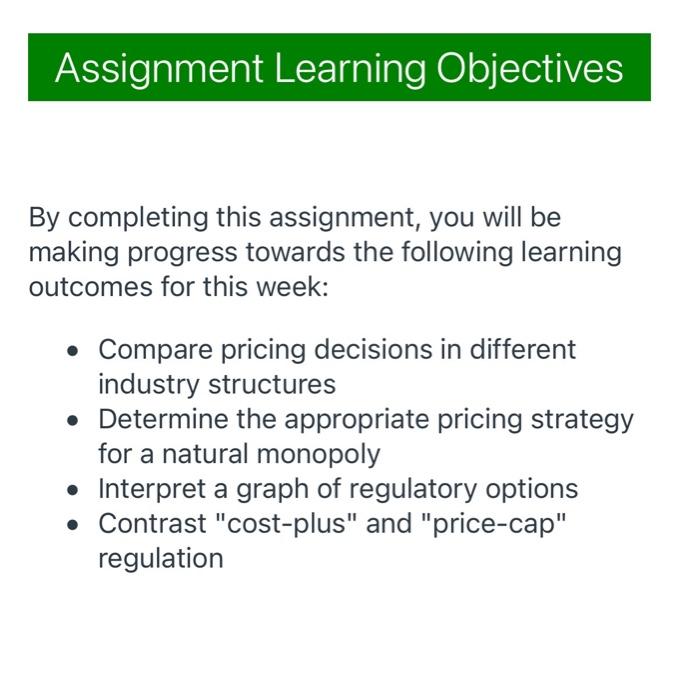 Assignment Learning Objectives By Completing This Assignment You Will Be Making Progress Towards The Following Learning 1