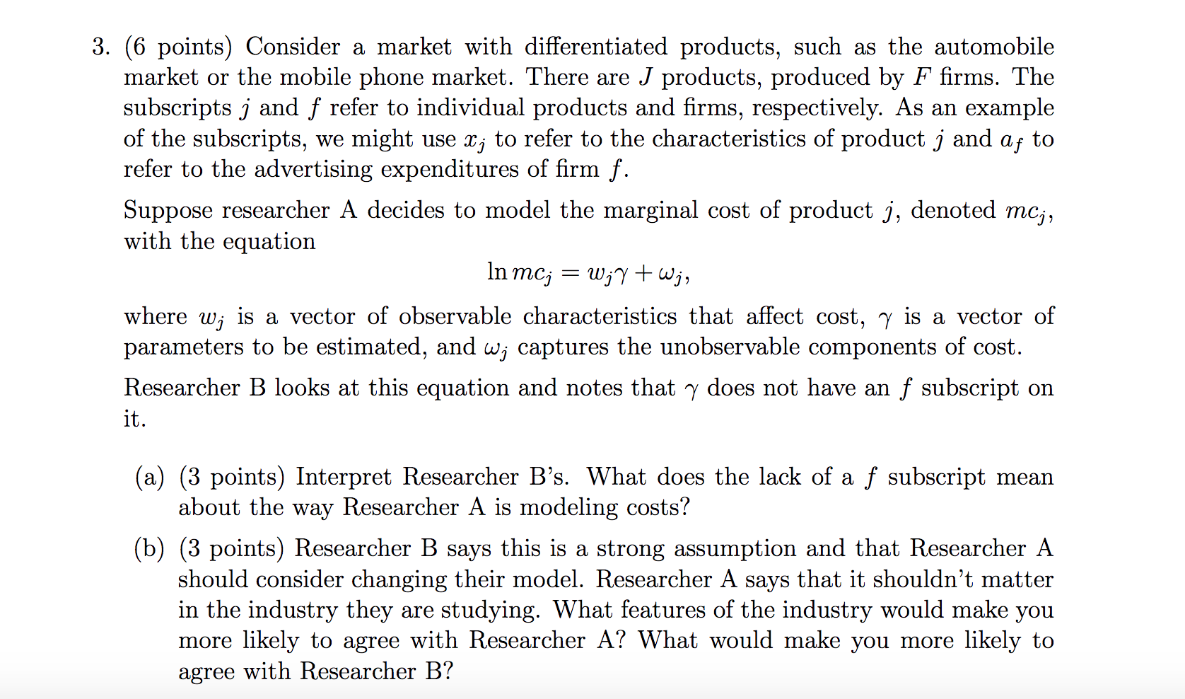 Consider A Market With Differentiated Products Such As The Automobile Market Or The Mobile Phone Market There Are J Pr 1