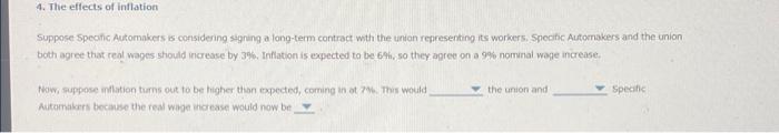4 The Effects Of Inflation Suppose Specific Automakers Is Considering Signing A Long Term Contract With The Union Repre 1