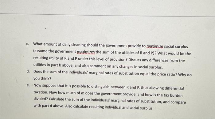 Problem 1 15 Points The Town Of Khatmal Has Two Citizens A Rich Citizen R And A Poor One P It Has A Road That Le 2