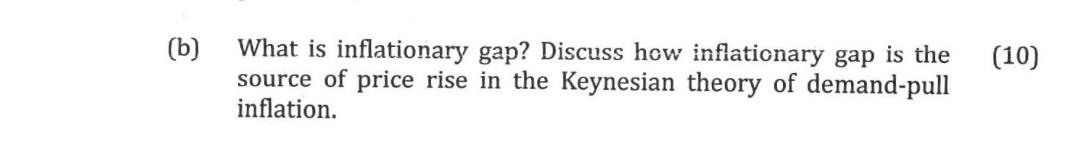 B What Is Inflationary Gap Discuss How Inflationary Gap Is The Source Of Price Rise In The Keynesian Theory Of Demand 1