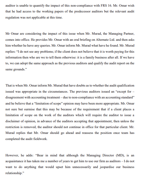 Question Mr Omar A Recently Appointed As An Audit Partner At An Audit Firm Rf Co Mr Omar Delighted That Is Now He I 2