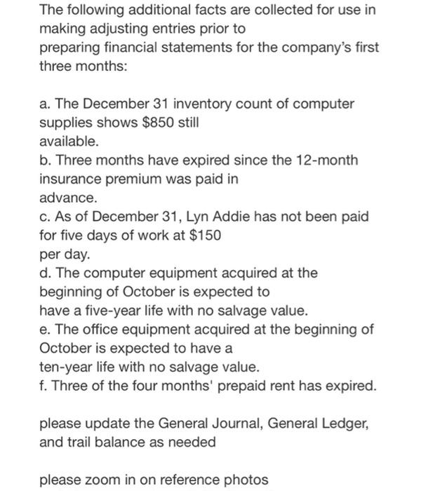 The Following Additional Facts Are Collected For Use In Making Adjusting Entries Prior To Preparing Financial Statements 1