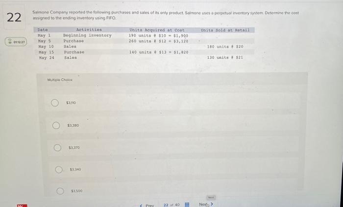 18 01 13 26 Grays Company Has The Following Purchases And Sales During The Month Of August Using The Fifo Perpetual Inv 5