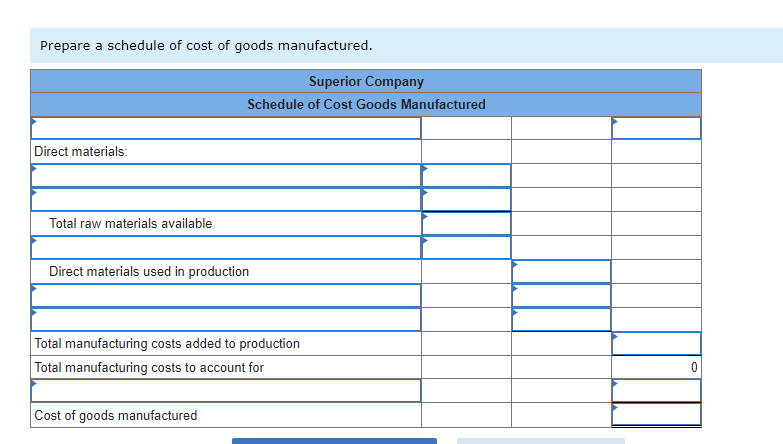 Superior Company Provided The Following Data For The Year Ended December 31 All Raw Materials Are Used In Production As 4