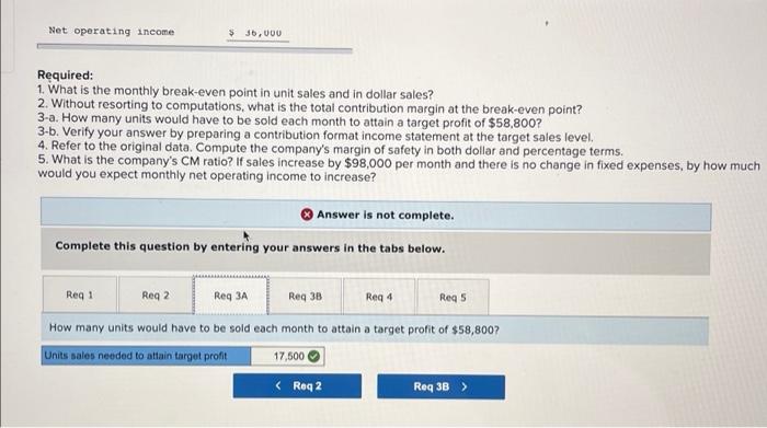 Exercise 5 18 Break Even And Target Profit Analysis Margin Of Safety Cm Ratio Lo5 1 Lo5 3 Lo5 5 Lo5 6 Lo5 7 Menl 4