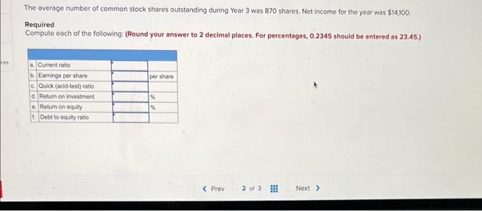 Exercise 9 13a Algo Ratio Analysis Lo 9 2 9 3 9 4 9 5 Following Is The Balance Sheet Of Thornton Company For Year 3 2