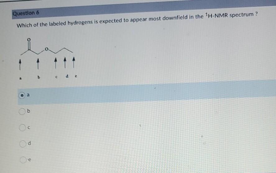 0 1 Point Question 10 What Compound Is Expected To Result In The Following Spectrum 1 Tttt 70 0 10 Ppm 20 60 50 30 40 3