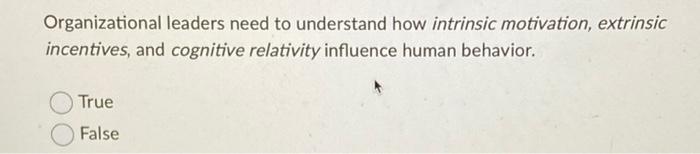 Organizational Leaders Need To Understand How Intrinsic Motivation Extrinsic Incentives And Cognitive Relativity Influ 1