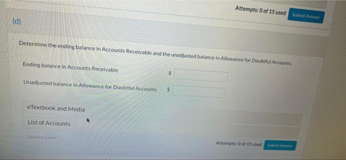 Iew Policies Current Attempt In Progress Assume The Following Information For Kingbird Corp Accounts Receivable Beginn 5