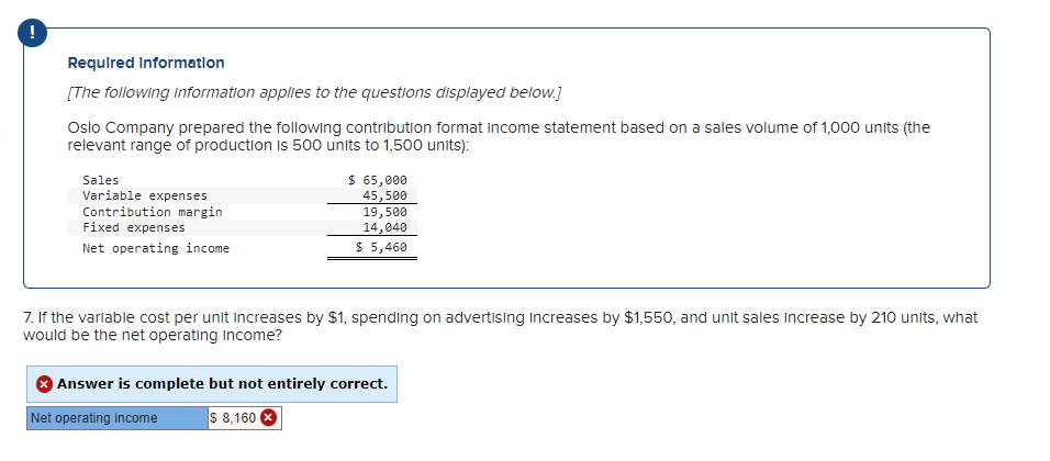 Required Information The Following Information Applies To The Questions Displayed Below Oslo Company Prepared The F 1