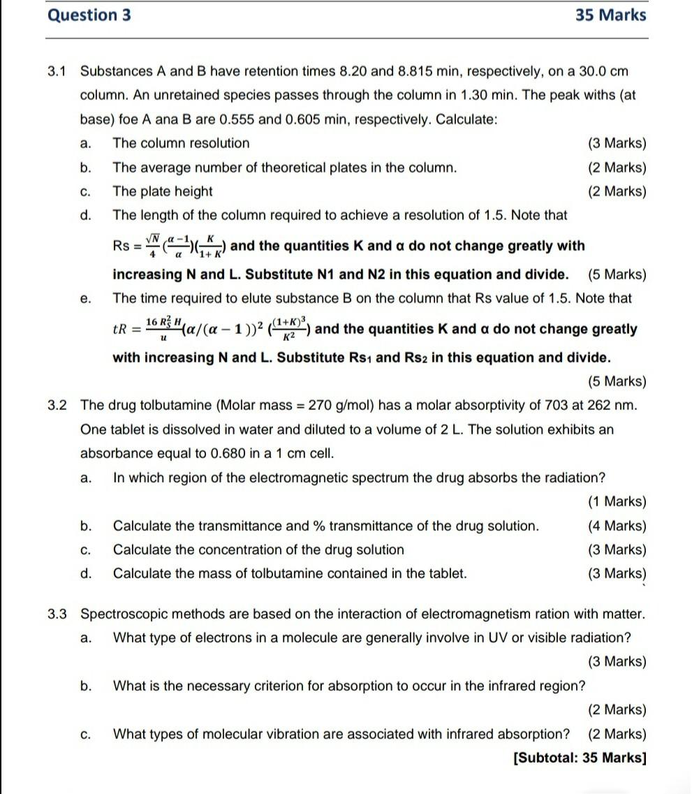 Can You Kindly Answer All The Questions And Number The Questions Accordingly This Module Is Analytical Chemistry 1
