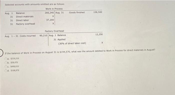 Compute Conversion Costs Given The Following Data Direct Materials 356 200 Direct Labor 202 700 Factory Overhead 3