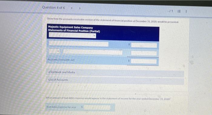 Current Attempt In Progress Majestic Equipment Sales Company Which Sells Only On Account Had A 128 000 Balance In Its 4