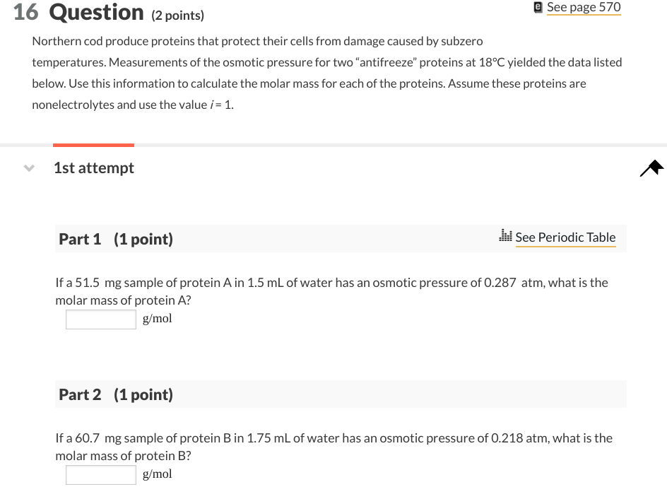 16 Question 2 Points See Page 570 Northern Cod Produce Proteins That Protect Their Cells From Damage Caused By Subze 1