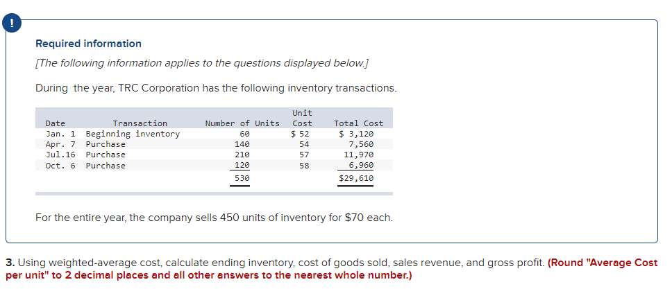 Required Information The Following Information Applies To The Questions Displayed Below During The Year Trc Corporat 1