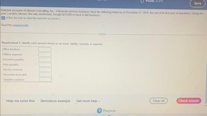 Points 0 Of 5 Save Selected Accounts Of Alkman Consulting Inc A Financial Services Business Have The Following Bala 1