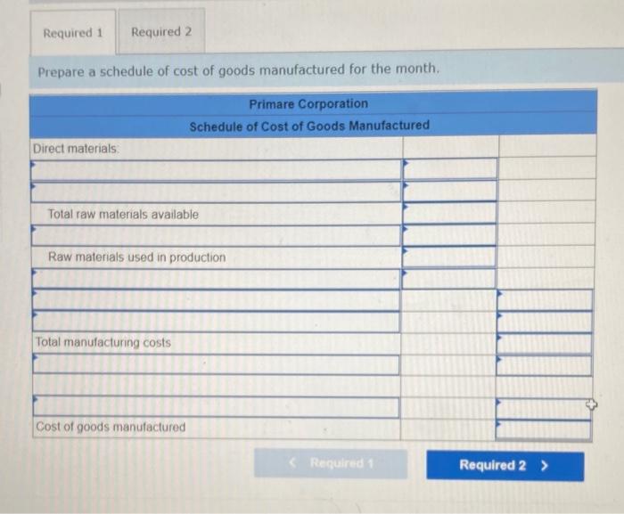 2 04 37 34 P Mc Graw Exercise 3 3 Schedules Of Cost Of Goods Manufactured And Cost Of Goods Sold Lo3 3 Primare Corpora 2