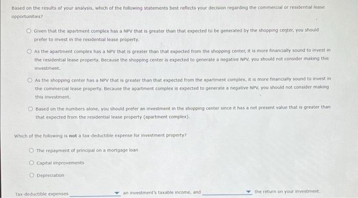 1 Apply What You Ve Learned Real Estate And High Risk Investments Scenario You Are Considering Investing In Real Esta 5