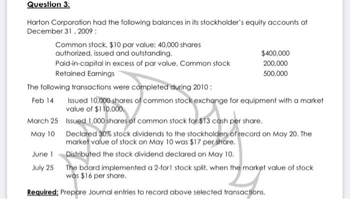 Question 8 Jameela Corporation Reports The Following Stockholders Equity Section On December 31 2019 Common Stock 2