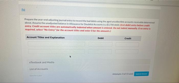 Current Attempt In Progress Laura Com Uses The Allowance Method Of Accounting For Bad Debts The Company Produced The Fo 2