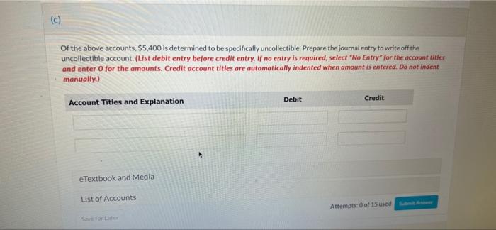 Current Attempt In Progress Laura Com Uses The Allowance Method Of Accounting For Bad Debts The Company Produced The Fo 3