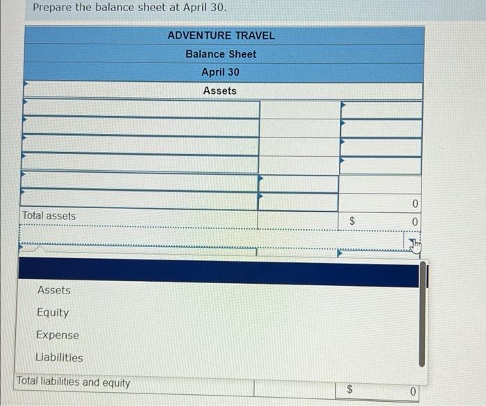 On April 1 Jiro Nozomi Created A New Travel Agency Adventure Travel The Following Transactions Occurred During The Co 4