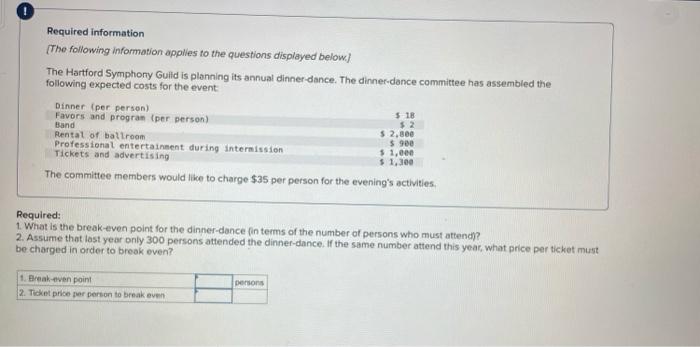 Required Information The Following Information Applies To The Questions Displayed Below The Hartford Symphony Guild Is 1