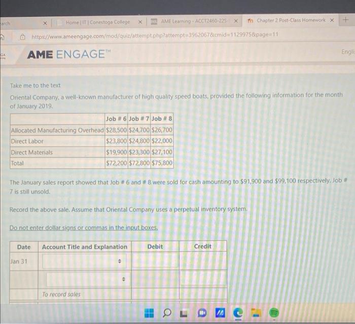 Arch Ga X Home It Conestoga College X Lame Learning Acct2460 225 X Https Www Ameengage Com Mod Quiz Attempt Php 1