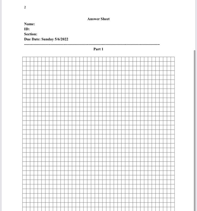 Graded Assignment 10 Points Name Id Note Print The Answer Sheet Below And Then By Your Handwriting M 2
