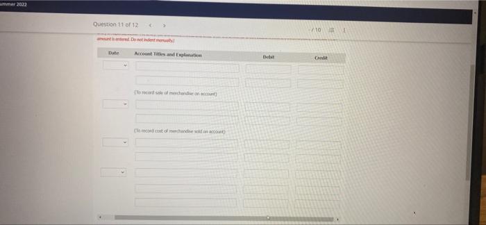Question 11 Of 12 10 1 View Policies Current Attempt In Progress The Following Transactions Are For Kingbird Company 2