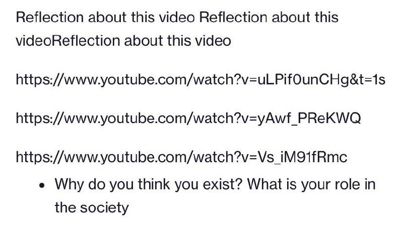 Reflection About This Video Reflection About This Videoreflection About This Video Https Www Youtube Com Watch V Ulpif 1