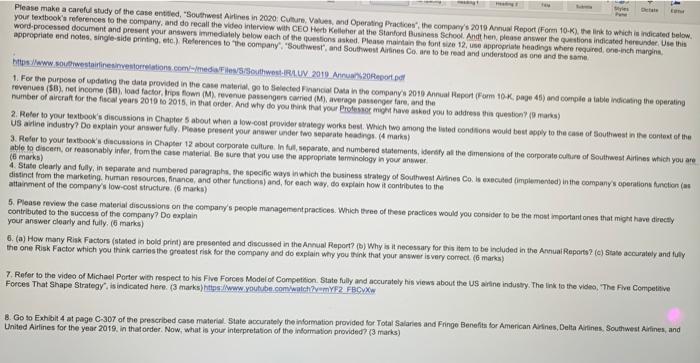 Styles Detale E P Please Make A Careful Study Of The Case Entitled Southwest Airlines In 2020 Culture Values And Ope 1