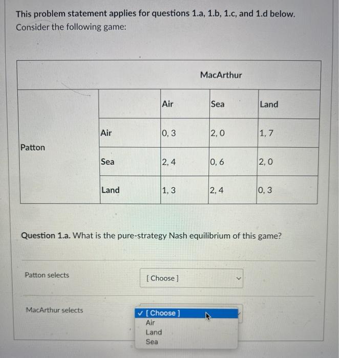 Q1 A Patton Macarthur Q1 B Multiple Choice Choose One As A Final Answer Q 1c Air What Is The Answer Sea 2