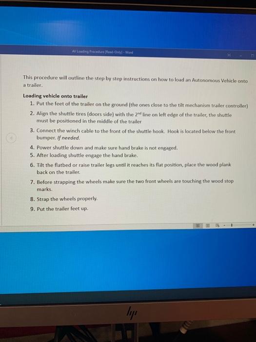 Av Unloading Procedure Read Only Word This Procedure Will Outline The Step By Step Instructions On How To Unload An 4