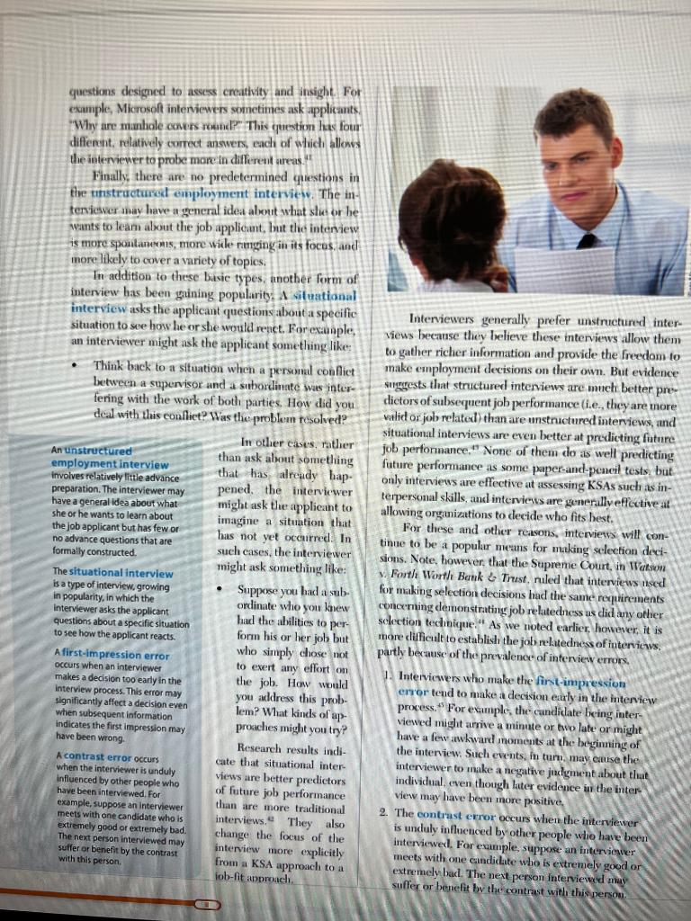 Review The Section In Your Textbook On Personal Interviews P 173 175 Discuss An Interview That You Participated In 1