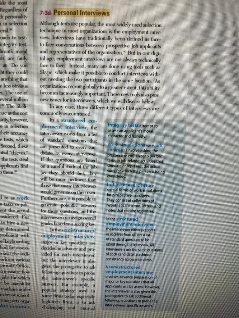 Review The Section In Your Textbook On Personal Interviews P 173 175 Discuss An Interview That You Participated In 2
