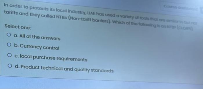 In Order To Protects Its Local Industry Uae Has Used A Variety Of Tools That Are Similar To But Rel Tariffs And They Ca 1