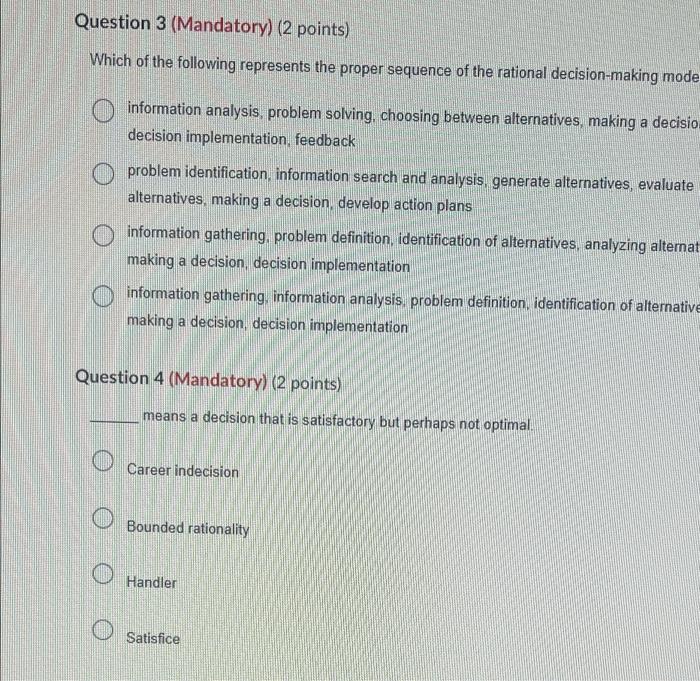Question 1 Mandatory 2 Points Saved You Are Craving Vanilla Ice Cream Which Was Sold Out Which Of The Following A 2