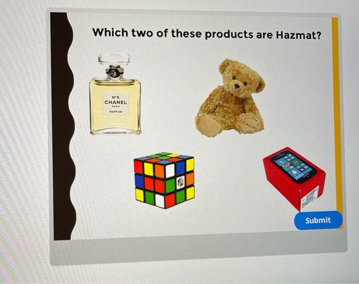 Which Two Of These Products Are Hazmat N 5 Chanel Parie Parfum Submit Which Three Of These Hazmat Products Are Allowed 1