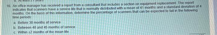 D Al Ast 21 Yea 16 An Office Manager Has Received A Report From A Consultant That Includes A Section On Equipment Repla 1