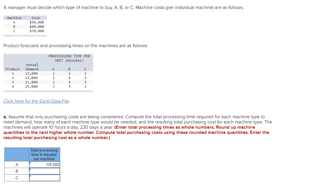 A Manager Must Decide Which Type Of Machine To Buy A B Or C Machine Costs Per Individual Machine Are As Follows M 1