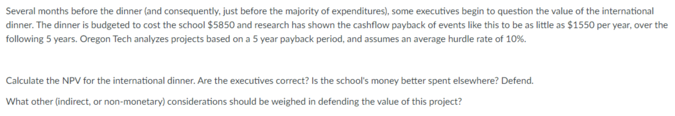 Several Months Before The Dinner And Consequently Just Before The Majority Of Expenditures Some Executives Begin To 1