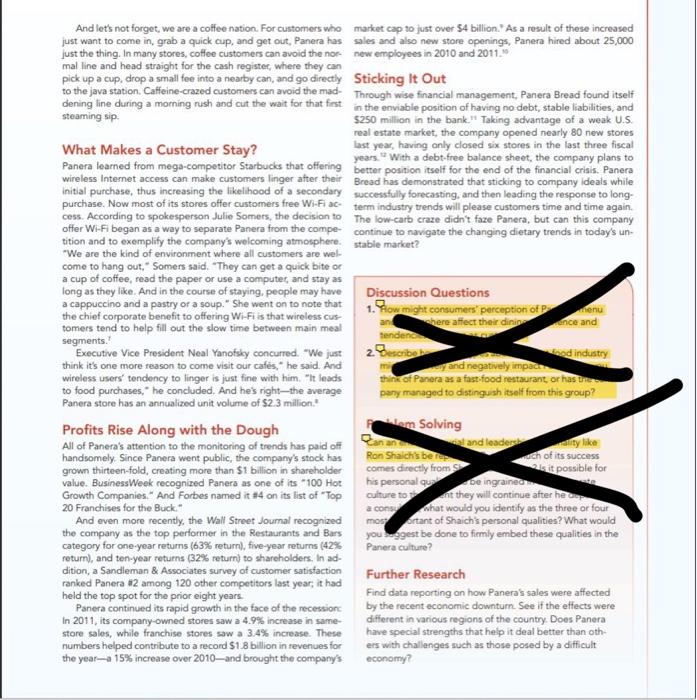 Case Study 15 Panera Bread Growing A Company With Personality Panera Bread Is In The Business Of Satisfying Customers W 3