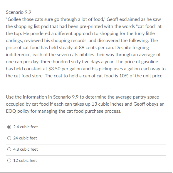 Scenario 9 9 Gollee Those Cats Sure Go Through A Lot Of Food Geoff Exclaimed As He Saw The Shopping List Pad That Had 1
