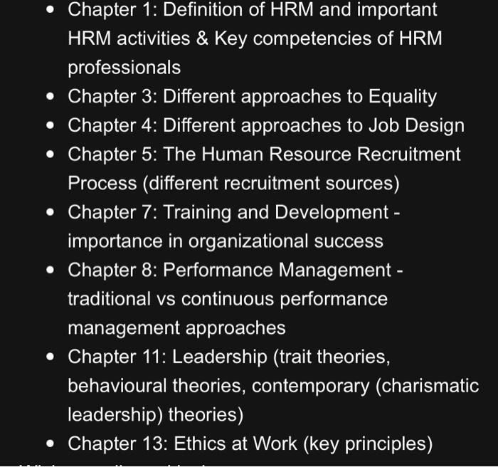 Chapter 1 Definition Of Hrm And Important Hrm Activities Key Competencies Of Hrm Professionals Chapter 3 Differe 1