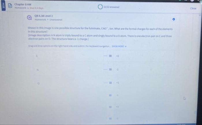 Hide Chapter Hw Homework In Close On 34 Shown In This Image Porn For The Fulminat Colon What Are The Formal Charges Fo 1