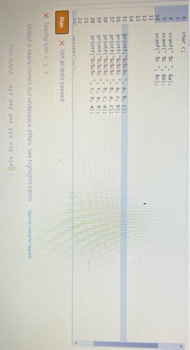 Char C 7 8 9 Scanf C A Scanf C B Scanf C C 10 11 12 13 14 15 16 Printf Ckcxc A B C Printf 1